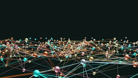 Animation of weaving lines. Chaotic movement of particles connected by lines Stock Footage 234206794