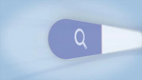 Animation of a web search. "FUTURE" Typing into Search Engine on blue background Stock Photos