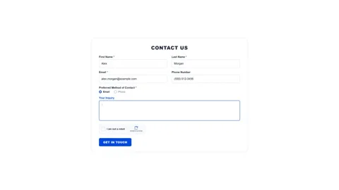 Animation of a website contact form being filled and submitted. 4K Stock Footage 345495183