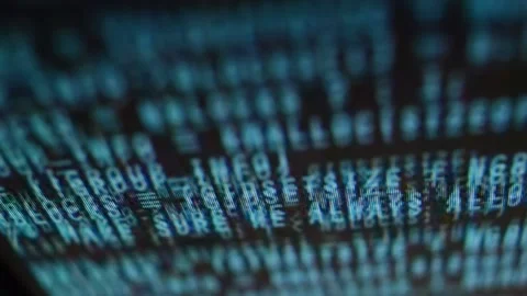 Animation website programming code on cyberspace technology. software code 스톡 동영상 203712394