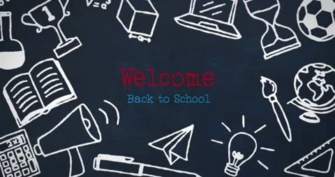 Animation of welcome back to school text... | Stock Video | Pond5