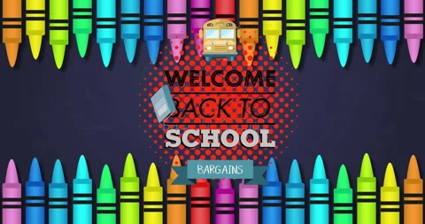 Animation of welcome back to school text... | Stock Video | Pond5
