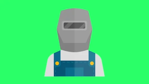 Animation welding mask on green screen. Stock Footage 263169266