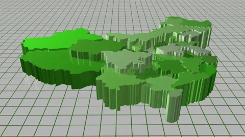 An animation where the camera rises up to reveal China and all it's provinces. Stock Footage 62922884