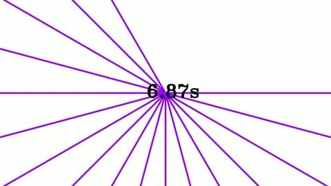 Animation where purple geometric lines radiate from a central time-counter, Stock Footage 337859167