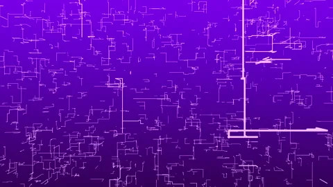 Animation of white abstract lines motion creating random pattern on ramp Stock Footage 281944479