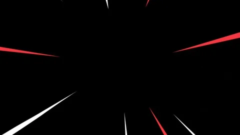 Animation white and red speed lines isolate on black background.  Stock Footage 128626609