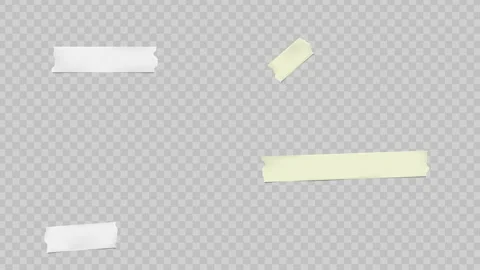 Animation of white and yellow different size adhesive, sticky, masking, duct Stock Footage 136320582
