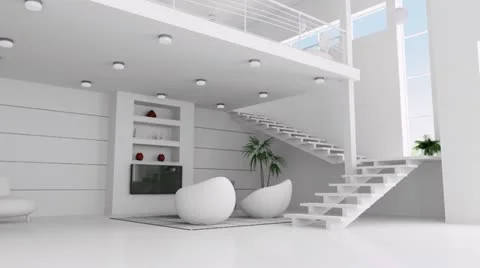 Animation of white apartment Stock Footage 22306346