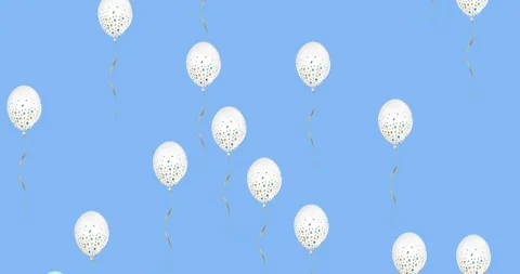 Animation of white balloons floating ove... | Stock Video | Pond5
