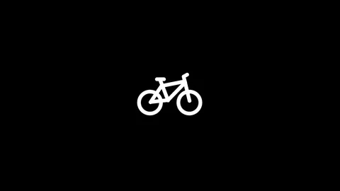 Animation White bicycle icon on a black background bike symbol Stock Footage 321996963