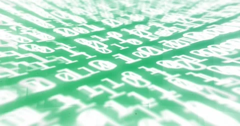 Animation of white binary coding changing on black background Stock Footage 325366565