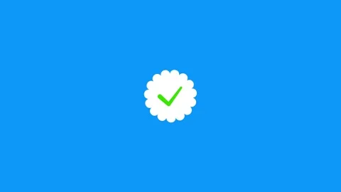 Animation of white check mark verification badge concept on blue background.. Video stock 335648626