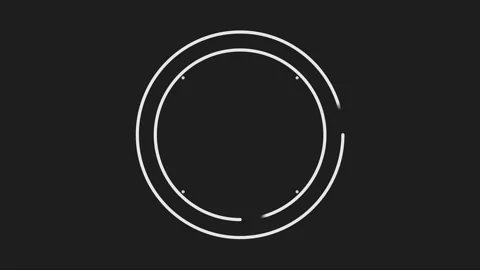 Animation Of White Circle On Black Backgound, self Stock Footage 135558646