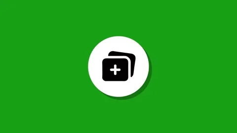 Animation of white circle transition to add files icon on green screen back.. Stock Footage 327762495