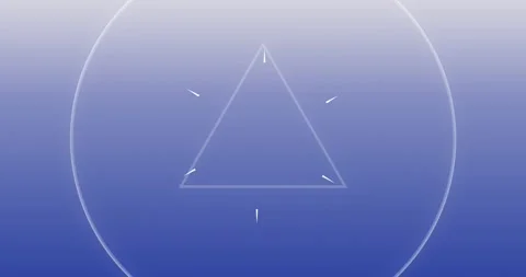 Animation of white circles and triangles on blue background Stock Footage 241715850
