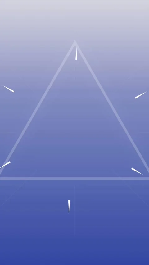 Animation of white circles and triangles on blue background Video stock 344244032
