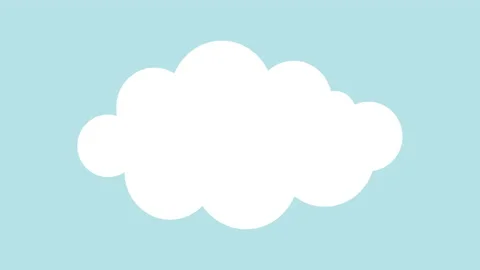 Animation of white cloud on blue background. Sky flat design Stock Footage 134179002