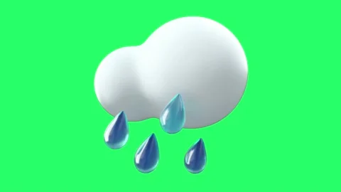 Animation white cloud symbo on green background. Stock Footage 218116574