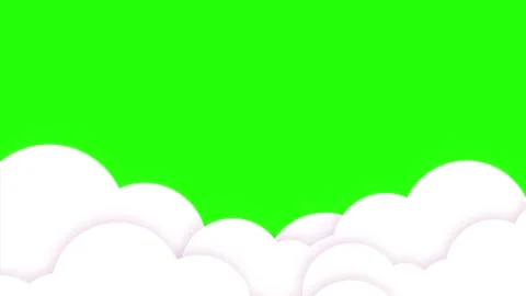 Animation of white clouds on green screen. Stock Footage 333914947