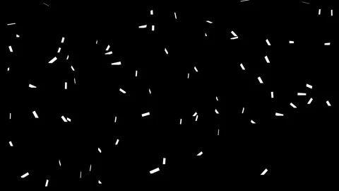 Animation of white colour confetti falling down on black background Stock Footage 321304677