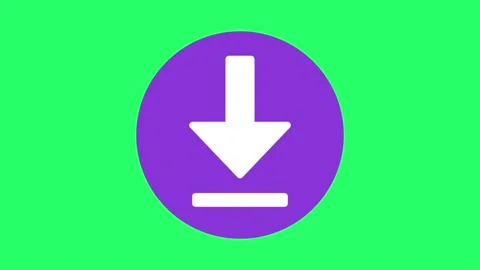 Animation white download symbol isolate on green background.  Stock Footage 203160759