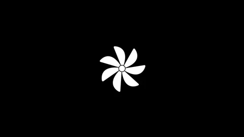 Animation White fan blade icon on black background propeller blades Stock Footage 321996935
