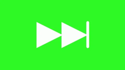 Animation of a white fast forward or skip icon pulsing on a green screen Video stock 319611857