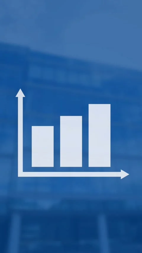 Animation of white graphs over low angle view modern building against sky Vídeos de archivo 344557513