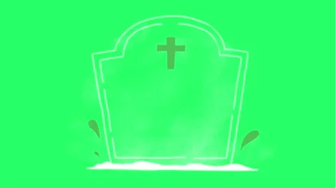 Animation white grave object for Halloween day. Stock Footage 218116830