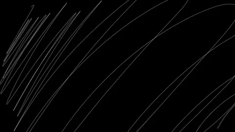 Animation of white grunge pencil scribble doodle lines on black background. Video stock 307566204