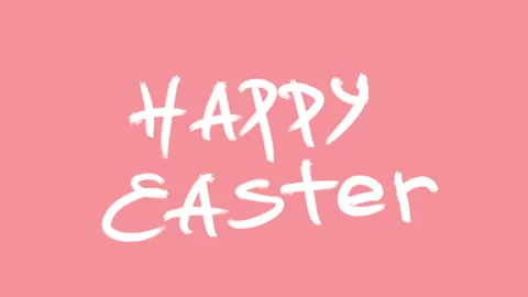 Animation with white hand written white text Happy Easter on pink background Stock Footage 297207080