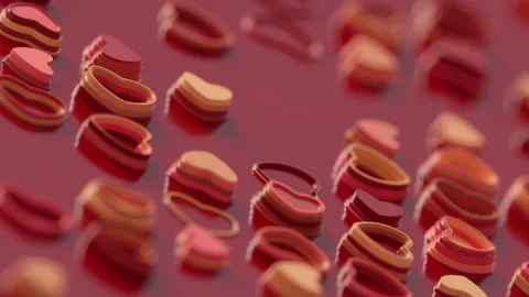 Animation of white hearts randomly appearing on a red surface Stock-Footage 263291695