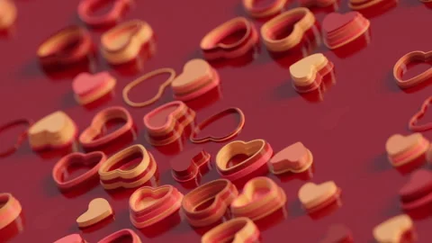Animation of white hearts randomly appearing on a red surface Stock-Footage 263291791