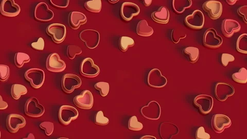 Animation of white hearts randomly appearing on a red surface Stock-Footage 263291807