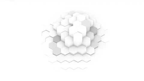 Animation of white hexagon blocks random waving on the center of the composition Stock Footage 279187437