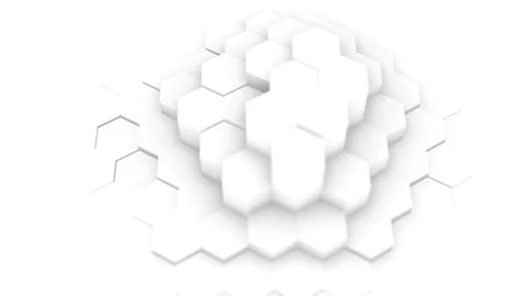 Animation of white hexagon pipes random waving on the center of the composition Stock Footage 277353393