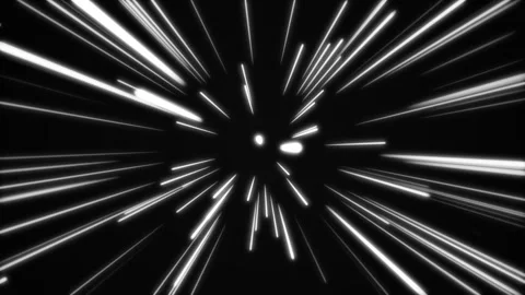 Animation of white light trajectories on a black background Stock Footage 297144654