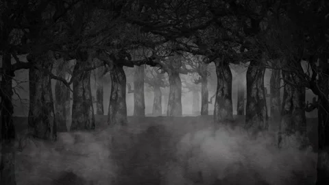 Animation white mist in the cemetery. Stock Footage 246718366