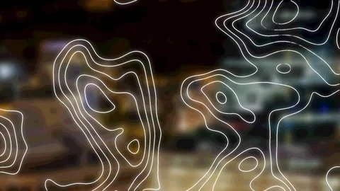 Animation of white moving lines over cit... | Stock Video | Pond5