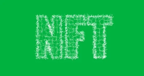 Animation of white nft text on transparent background Video stock 318379391