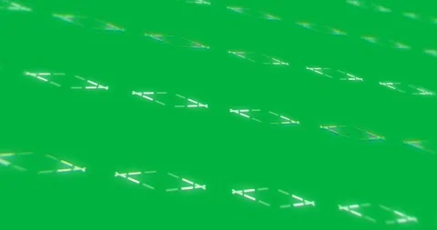 Animation of white repeatable shapes moving on transparent background Stock Footage 318271880