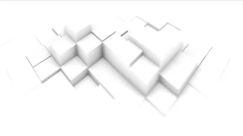 Animation of white rhombic blocks random waving on the center of the composition Stock Footage 277868336