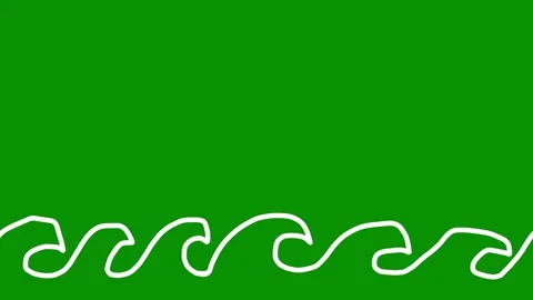 Animation of white sea wave lines on a green background. Looping. 4k Stock Footage 238853501