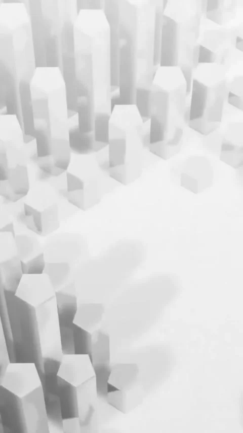 Animation of white shapes moving on white background Stock Footage 342806209