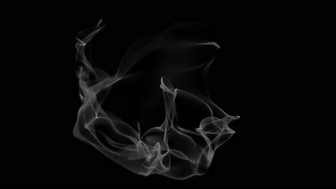 Animation white smoke, cloud on black background. Stock Footage 232871307