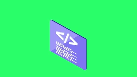 Animation white source code on green screen. Stock Footage 242862814