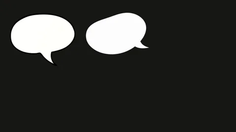 Animation white speech bubbles set moving Stock Footage 306808624