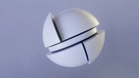 Animation of a white sphere composed of moving segments. 3d rendering 4K Video stock 287184732