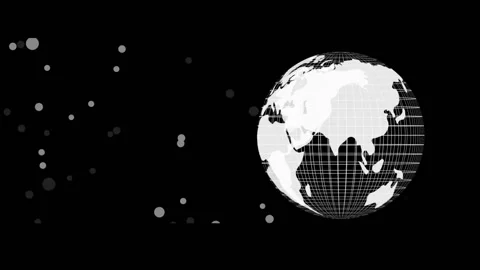 Animation of white spots and globe spinn... | Stock Video | Pond5